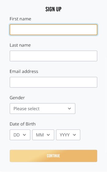 Dream Vegas App Sign Up 1