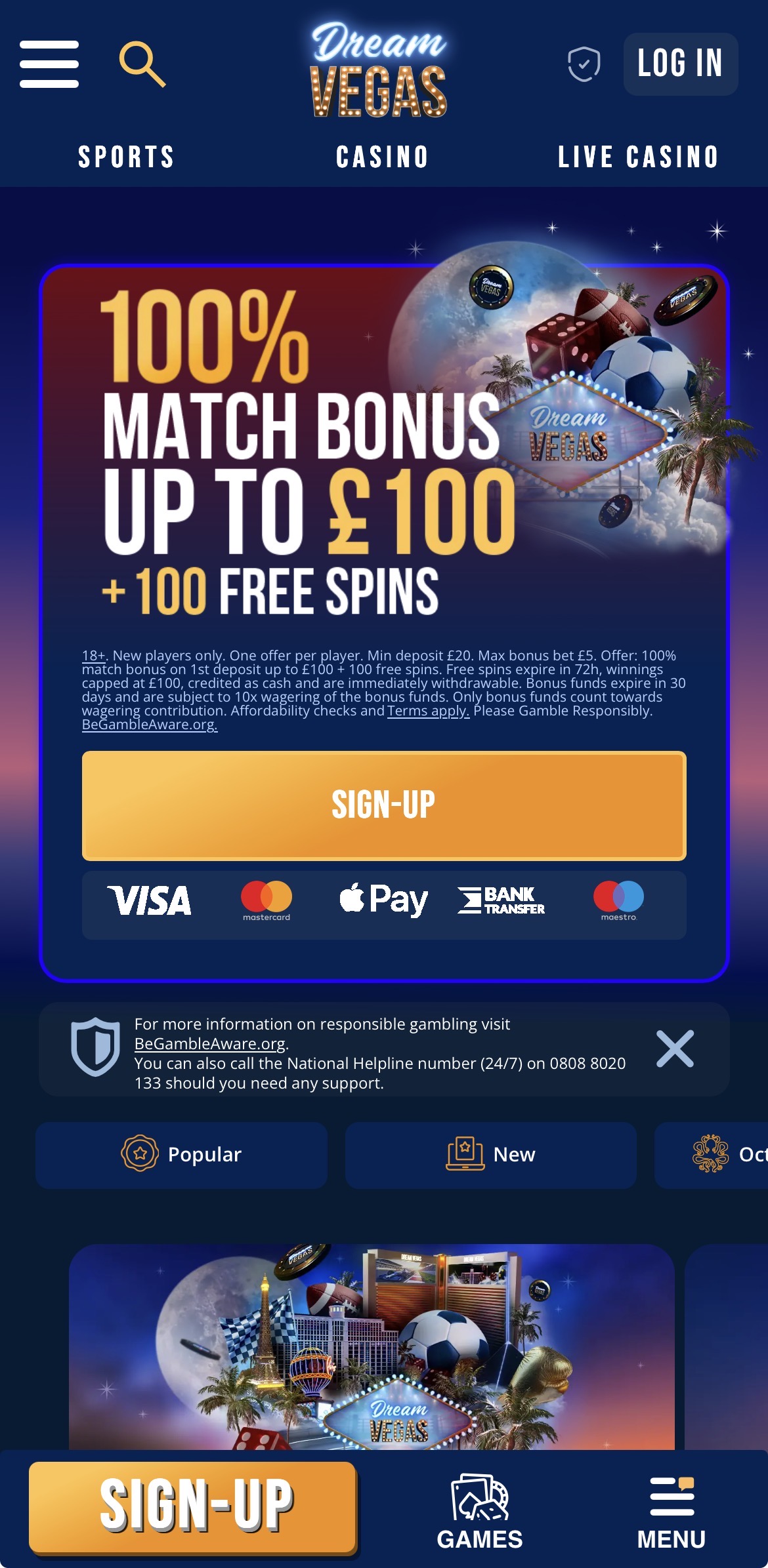 Dream Vegas App Sign Up