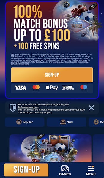 Dream Vegas App Sign Up