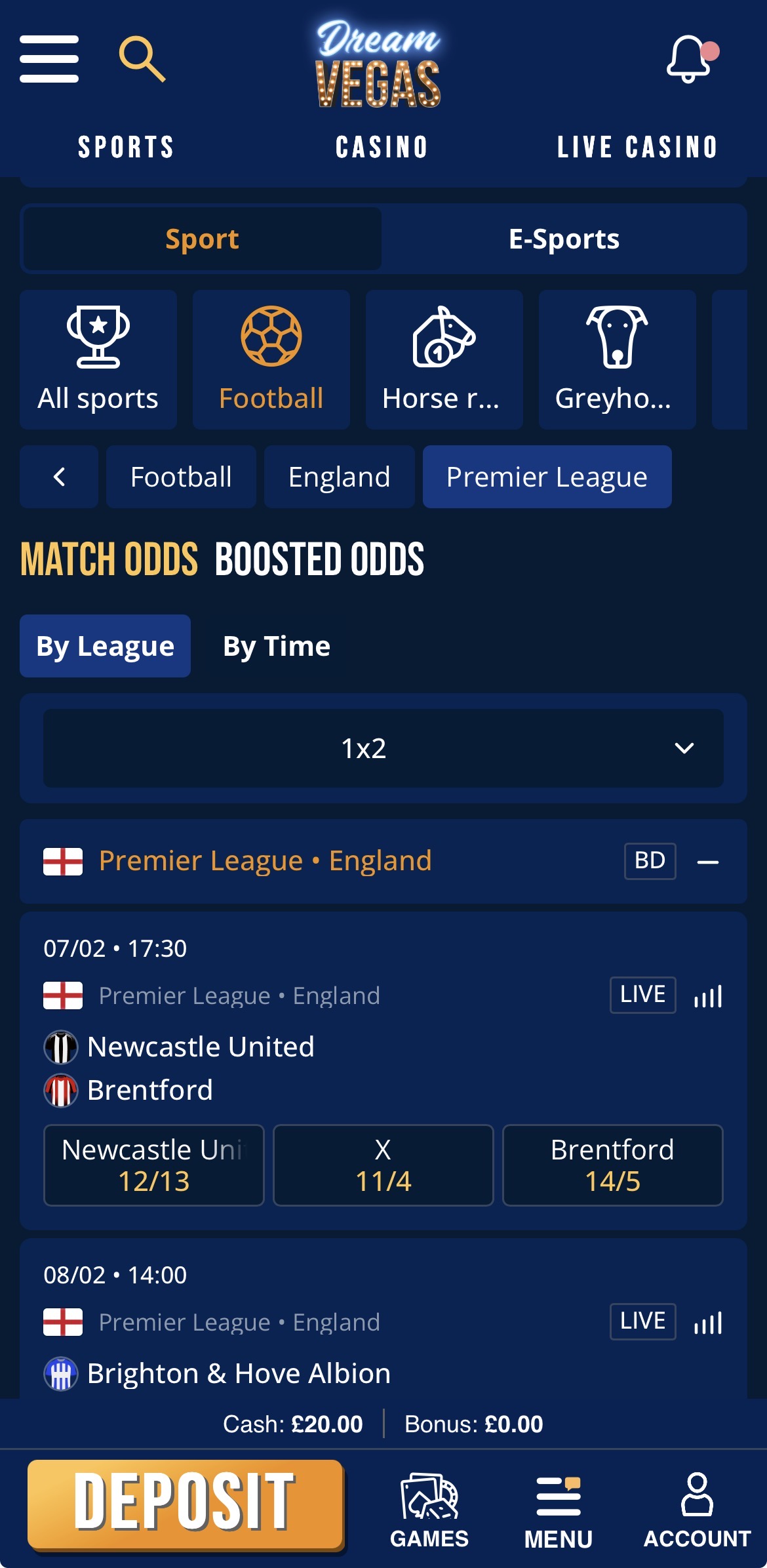 Dream Vegas App Sports 2