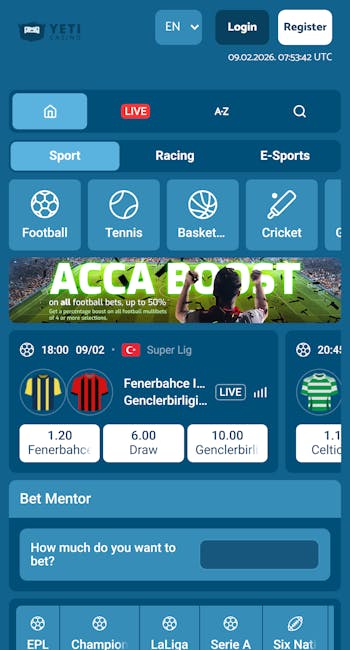 Yeti Casino Sportsbook