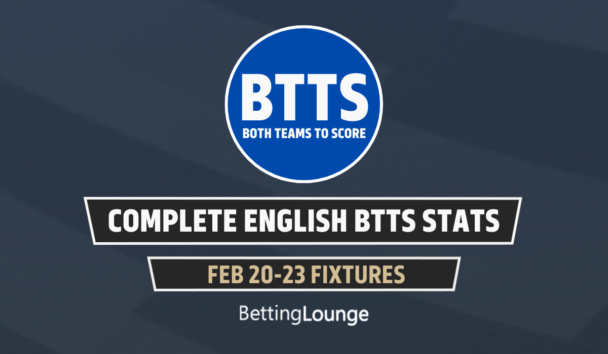February 20-23: English Leagues Complete BTTS Stats