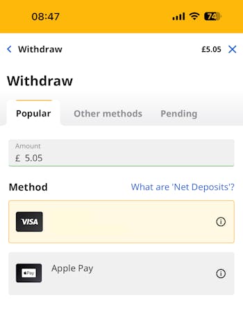Betfair Withdraw 1