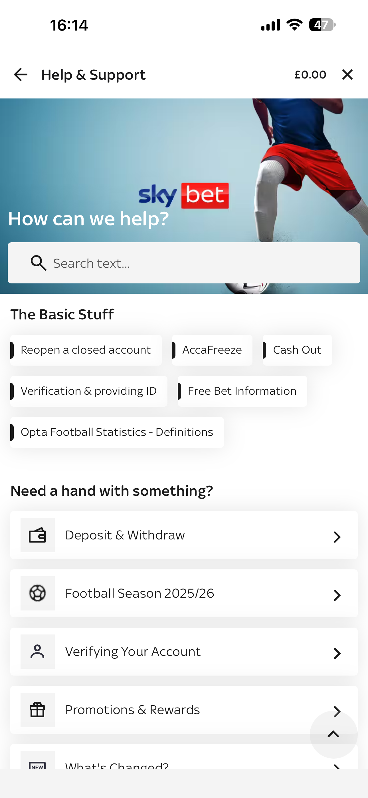 Sky Bet Help