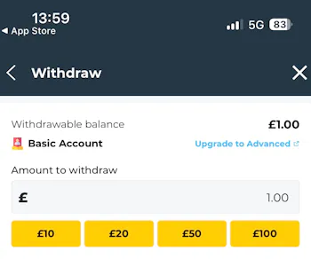 BetWright withdrawal £1 success