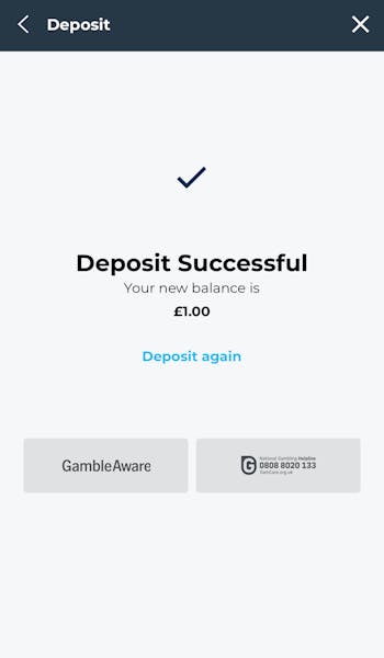 BetWright deposit £1 successful