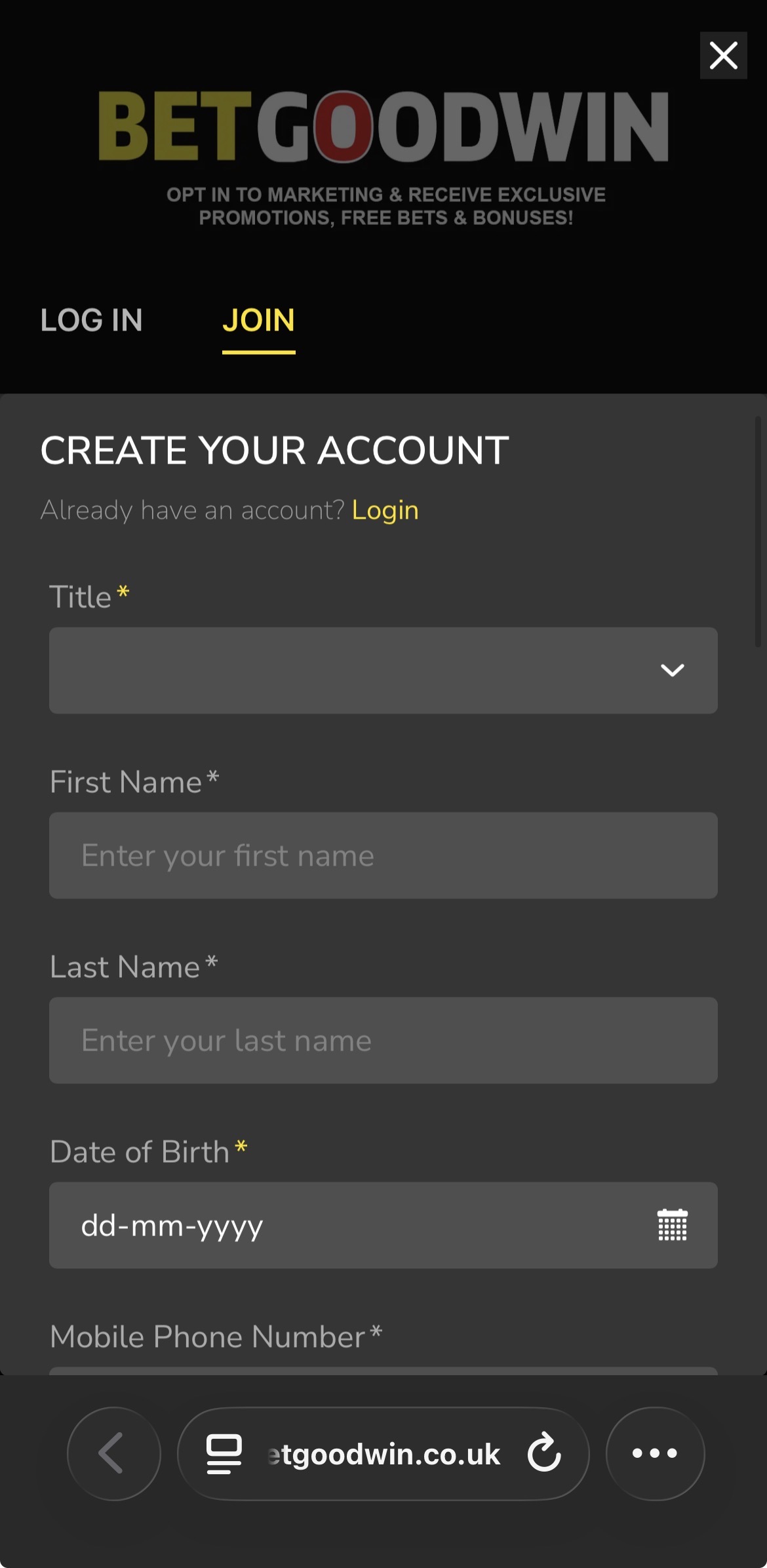 £10 Deposit Sign Up 2