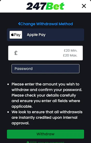 247bet browser Apple Pay