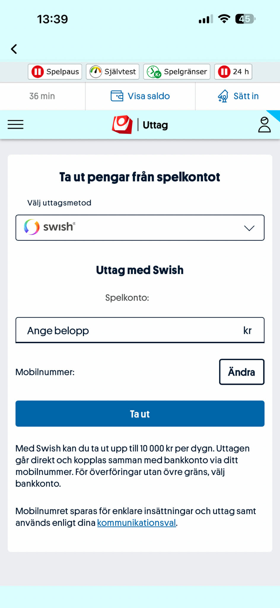 Uttag - Svenska Spel 3