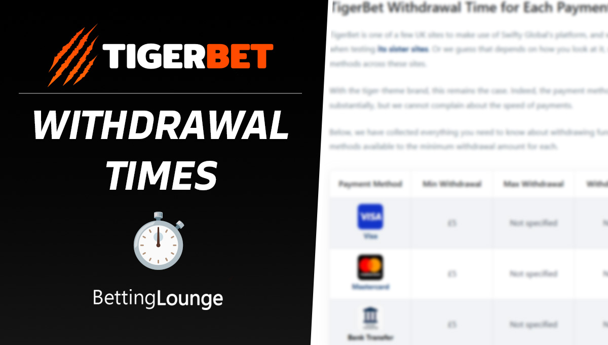 TigerBet Withdrawal Times