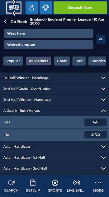 Meta Betting Football