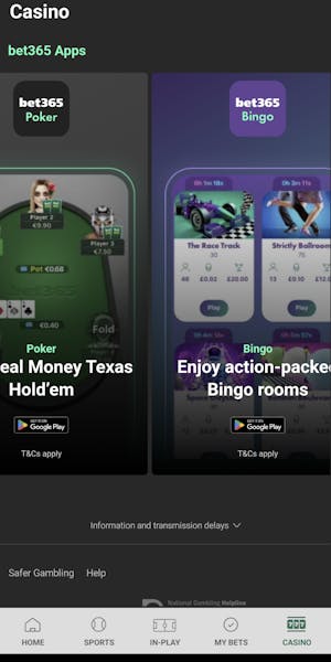 bet365 poker and bingo apps