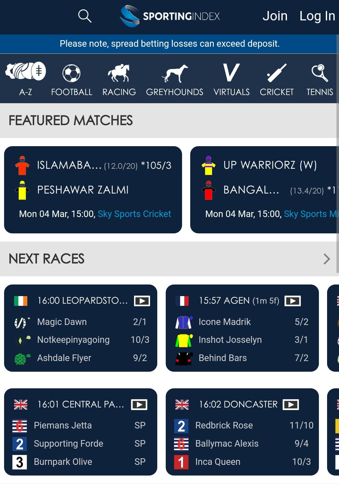 Sporting Index Sportsbook