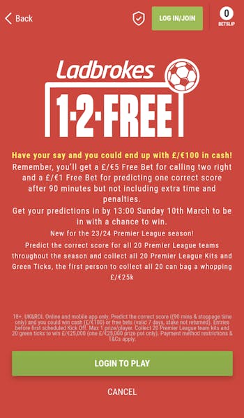 Ladbrokes 1-2-FREE