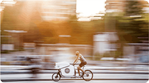 Delivery e-bike in a city