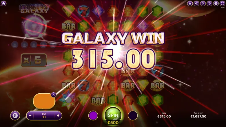 starburst galaxy Big Win