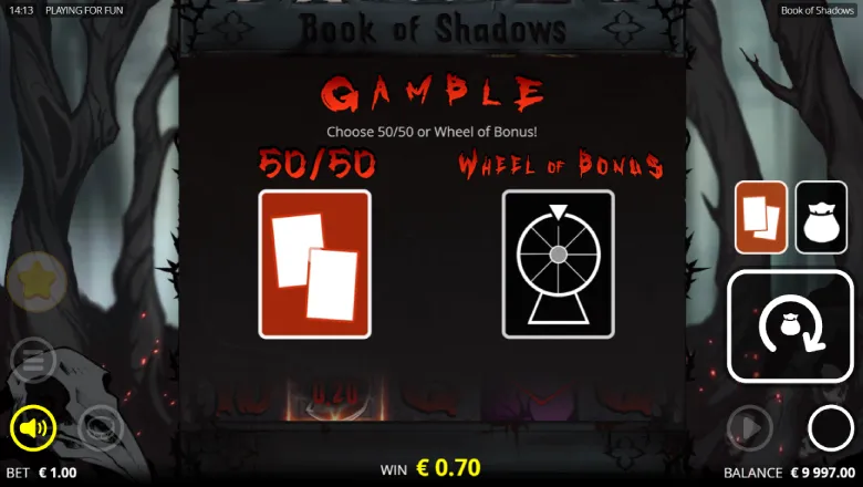 Book of Shadows Gamble Feature