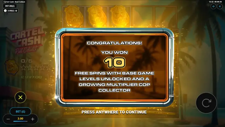Cartel Cash: Reel Collect free spins