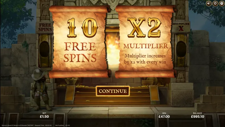 Gonzos Quest 2 Free Spins