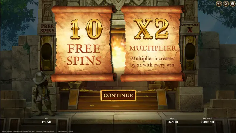 Gonzos Quest 2 Free Spins