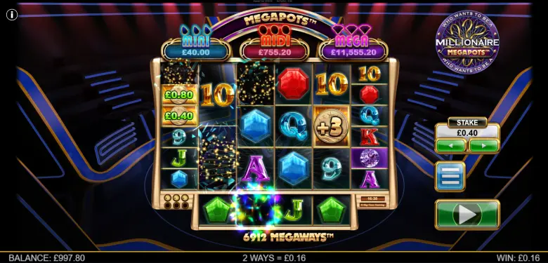 Millionaire Megapots Gameplay