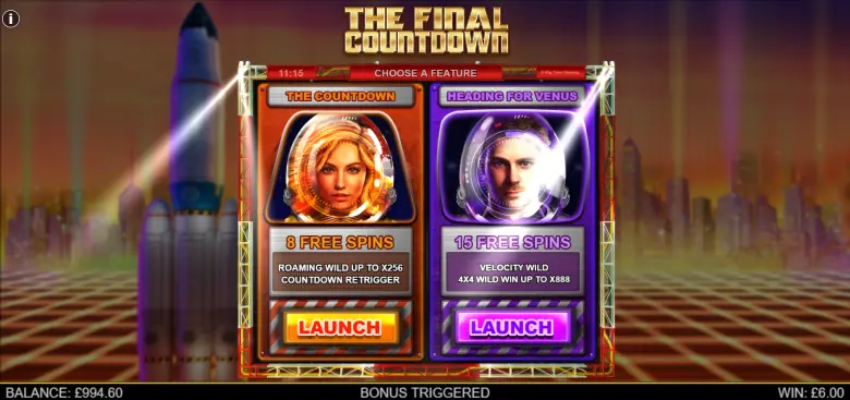 The Final Countdown Free Spins option