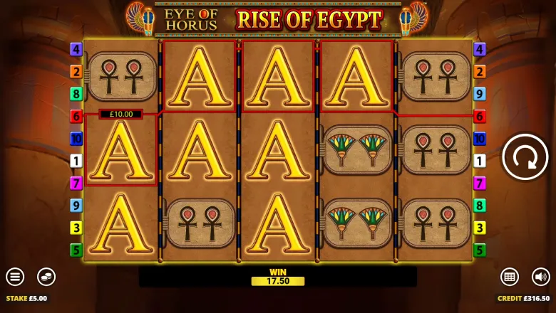 Eye of Horus Rise of Egypt base game win 1
