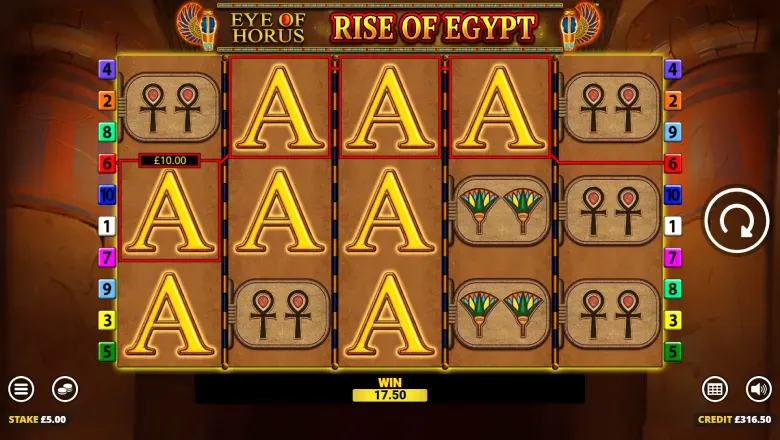 Eye of Horus Rise of Egypt base game win 1