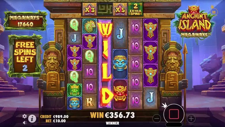 Ancient Island Megaways Bonus Round gameplay