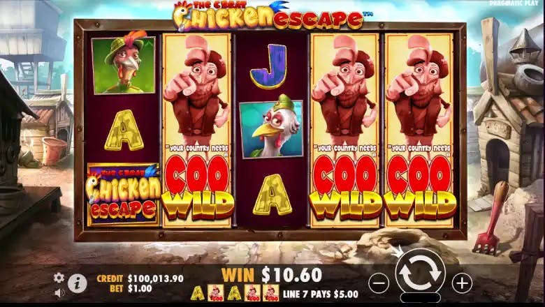 The Great Chicken Escape Feature Spin