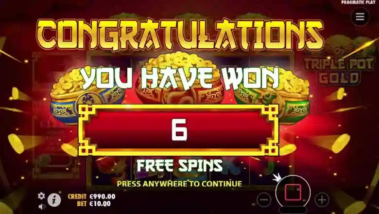 Triple Pot Gold Free Spins