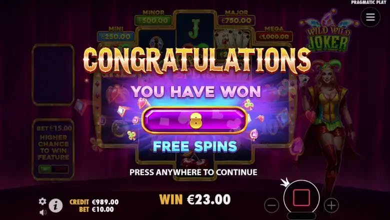 Wild Wild Joker Free spins