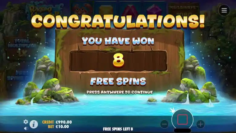 Raging Waterfall Megaways Free Spins