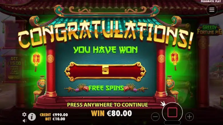 Greedy Fortune Pig Free spins