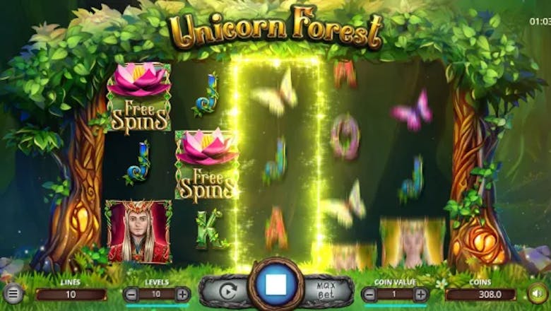 unicorn forest slot basegame