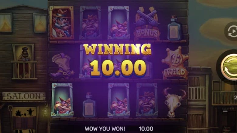 outlaws slot basegame win