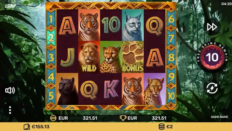 big wild cats slot freespins round