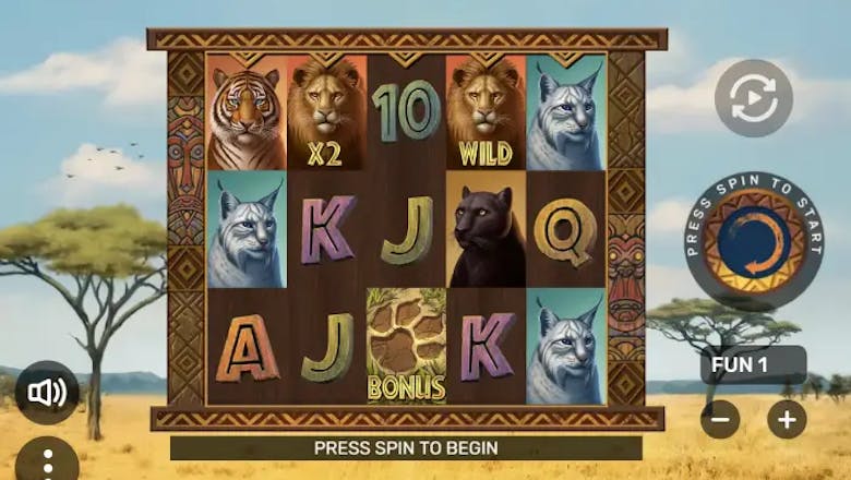 big wild cats slot basegame