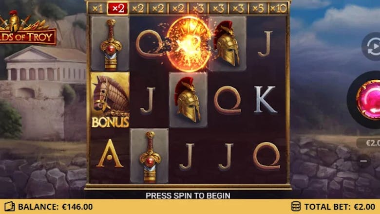 shields of troy slot basegame