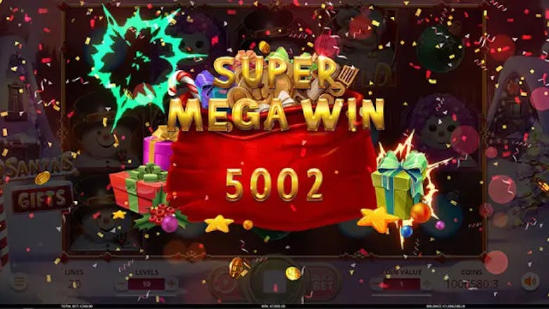 santas gifts super mega win