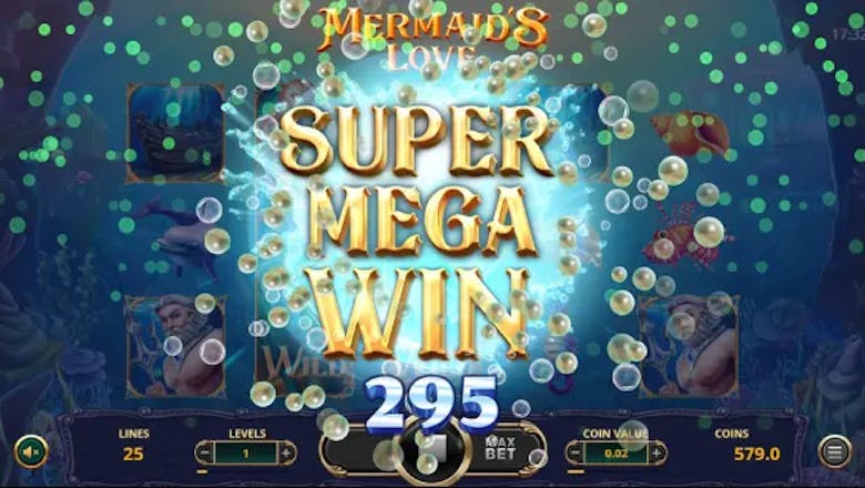 mermaids love slot super mega win
