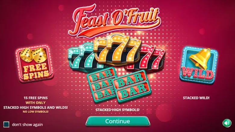 feast o fruit slot information screen