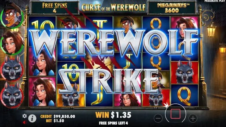 curse of the werewolf megaways bonus feature