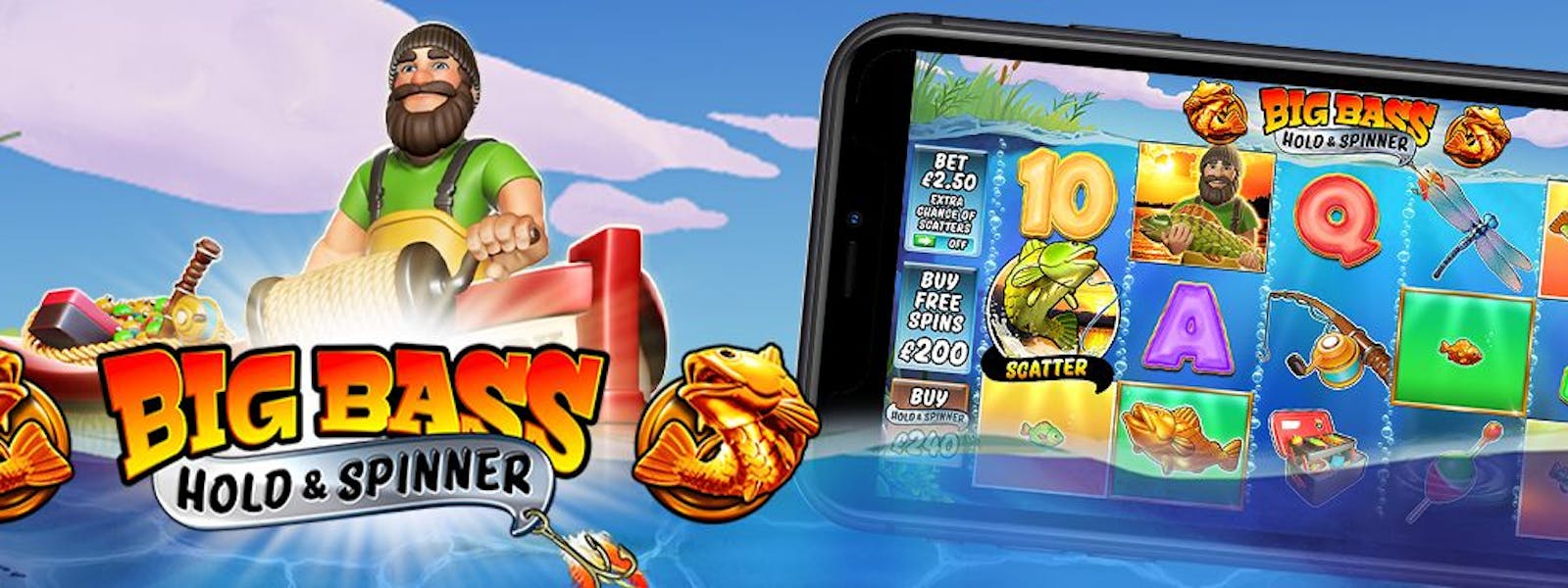 big bass hold and spinner background