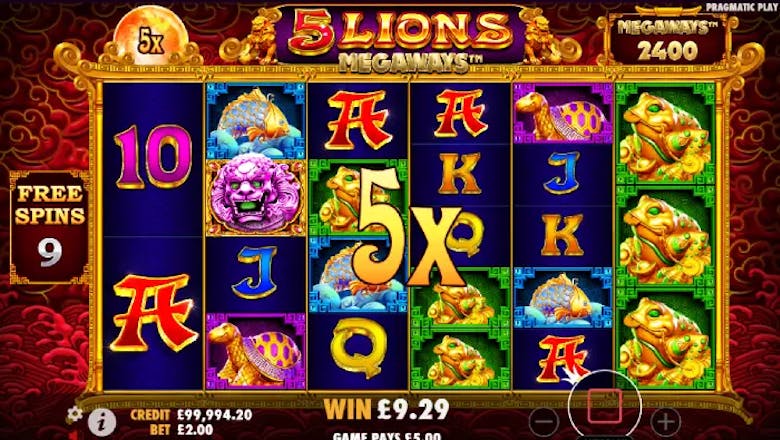 5 lions megaways bonus game
