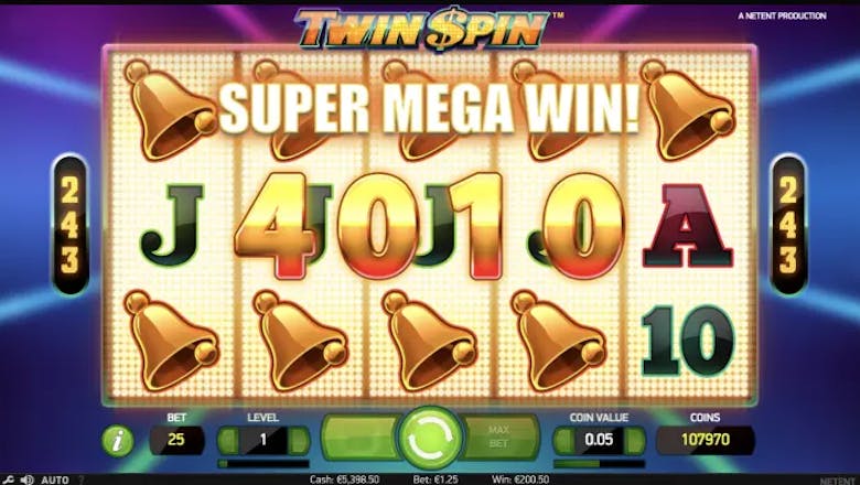 twin spin slot super mega win