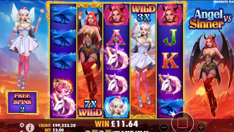 angel vs sinner slot bonus round wilds