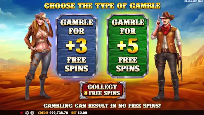 mustang gold megaways slot gamble feature