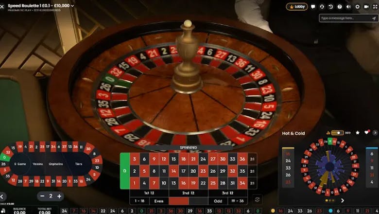 speed roulette live casino game