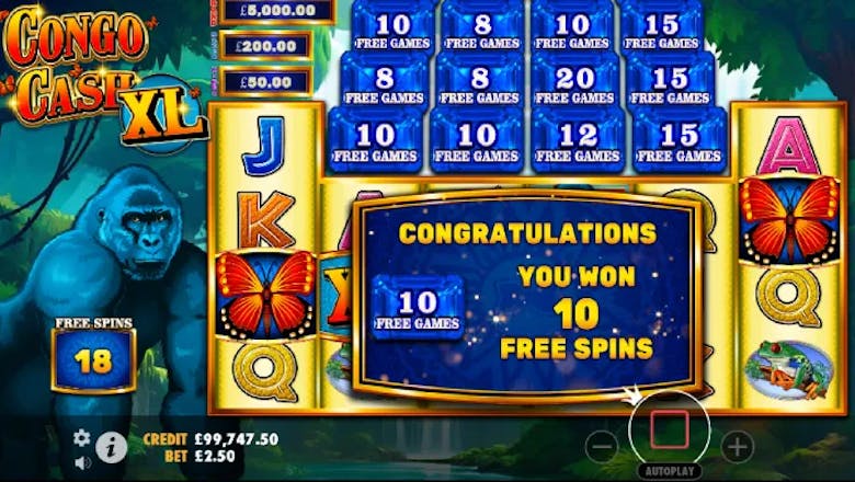 congo cash xl freespins round